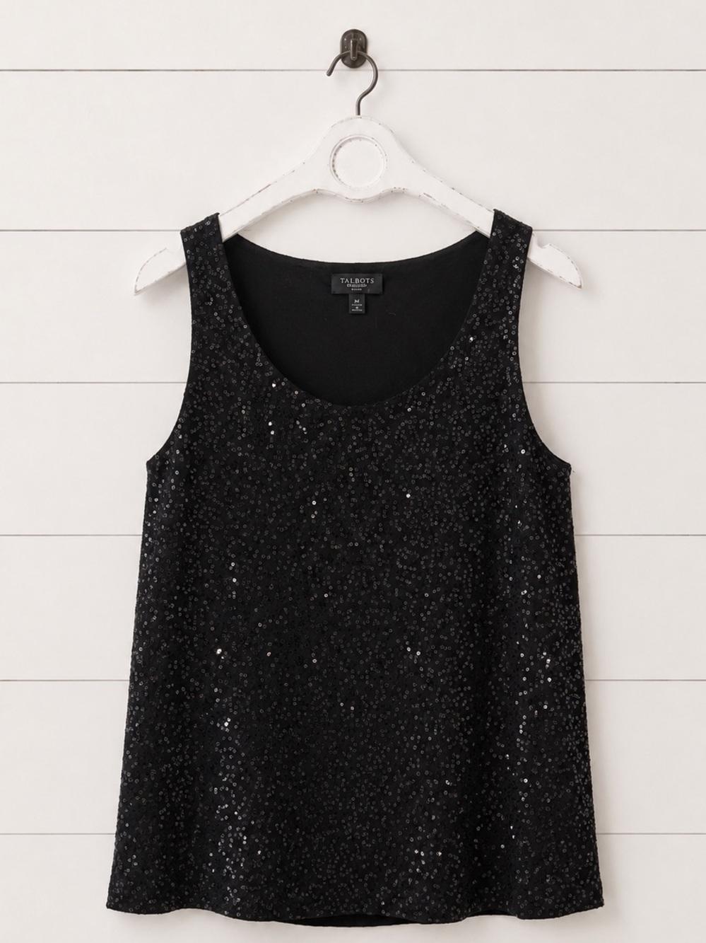 Talbots Black Sequin Camisole Tank
